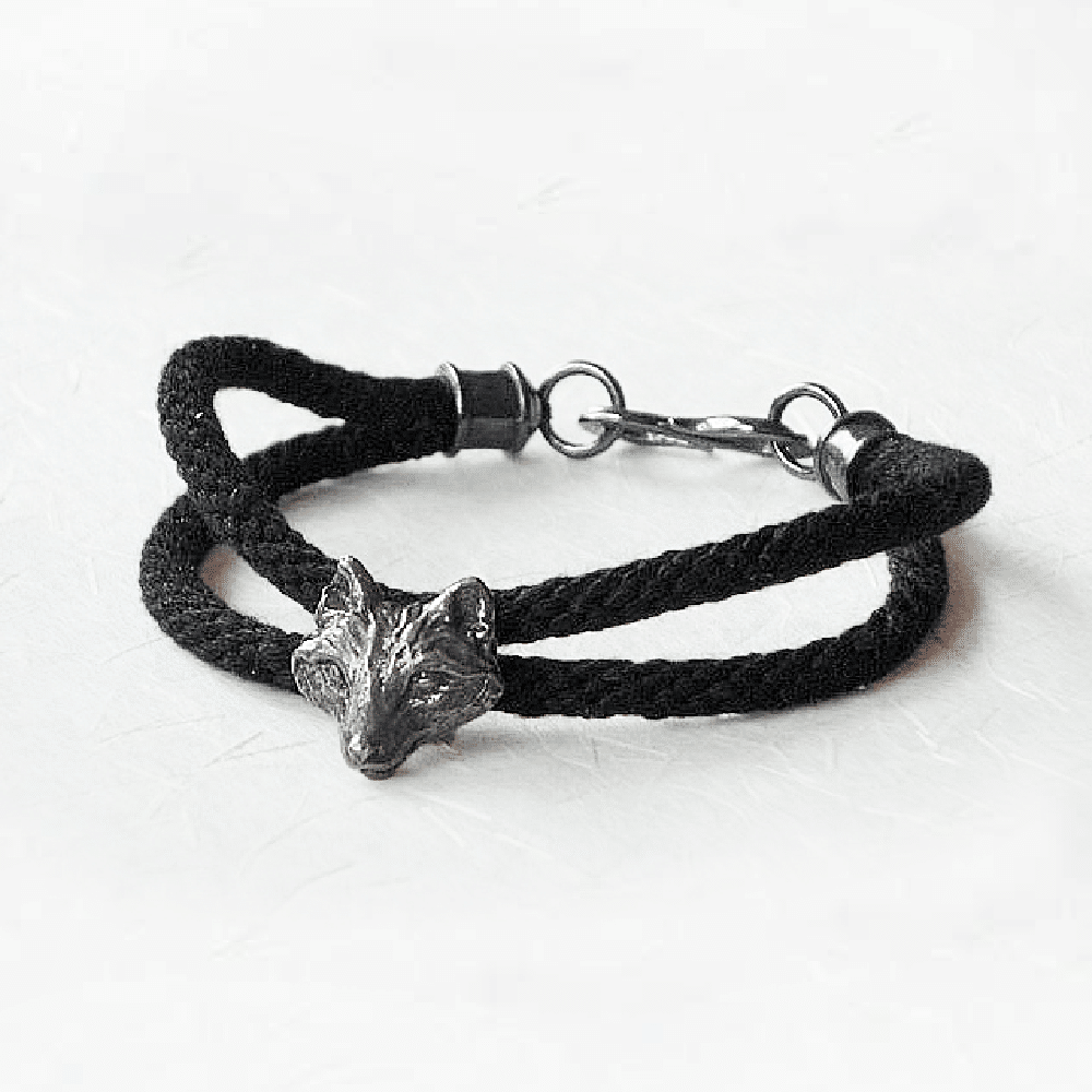 Buy Wolf Bracelet, Natural Black Lava Rock Beaded Bracelet, Spiritual  Bracelet. Online in India - Etsy